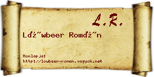 Löwbeer Román névjegykártya